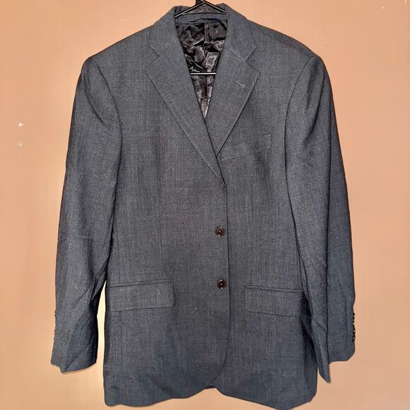 Brooks Brothers 346 Men's Wool Dark Gray Two Button Blazer Coat Sport Jacket 39R - Picture 1 of 10